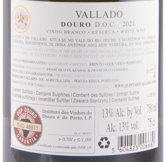 2021 Vallado Reserva branco