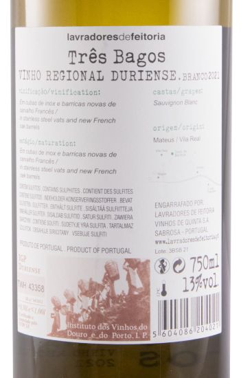 2021 Lavradores de Feitoria Três Bagos Sauvignon Blanc branco