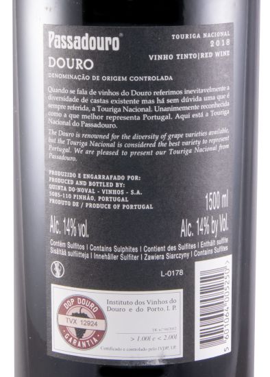 2018 Quinta do Passadouro Touriga Nacional tinto 1,5L