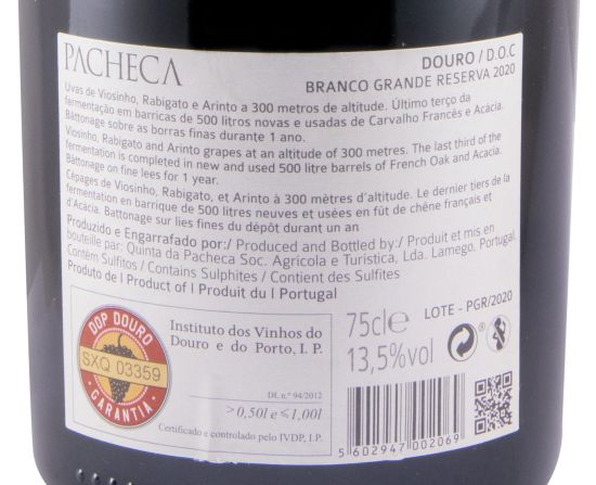 2020 Pacheca Grande Reserva white