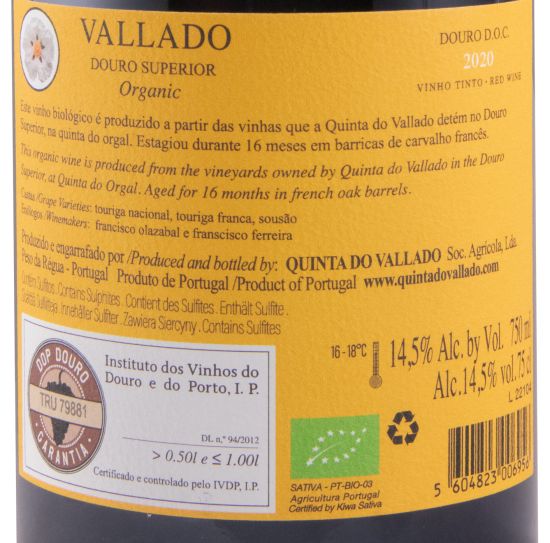 2020 Vallado Douro Superior biológico tinto