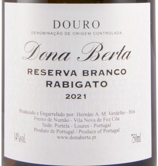 2021 Dona Berta Rabigato Reserva white