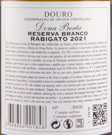 2021 Dona Berta Rabigato Reserva white