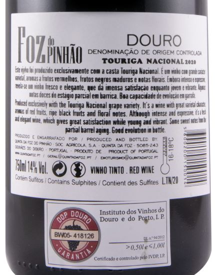 2020 Foz do Pinhão Touriga Nacional red