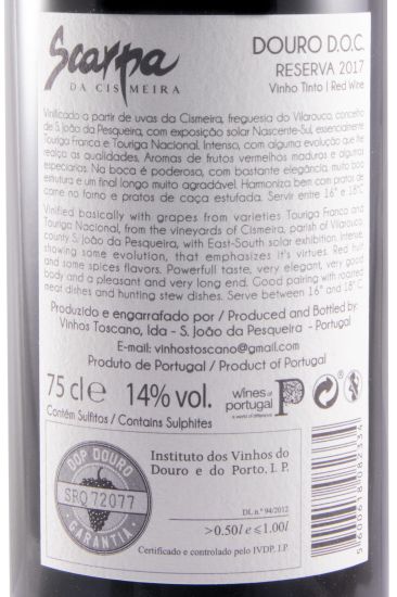 2017 Scarpa da Cismeira Reserva red