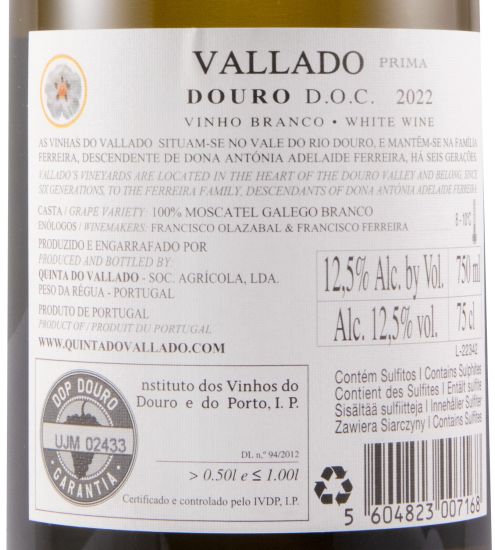 2022 Vallado Prima Moscatel Galego white