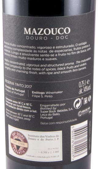 2017 Mazouco Reserva red