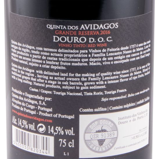 2016 Quinta dos Avidagos Grande Reserva red