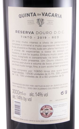 2019 Quinta da Vacaria Reserva tinto 3L