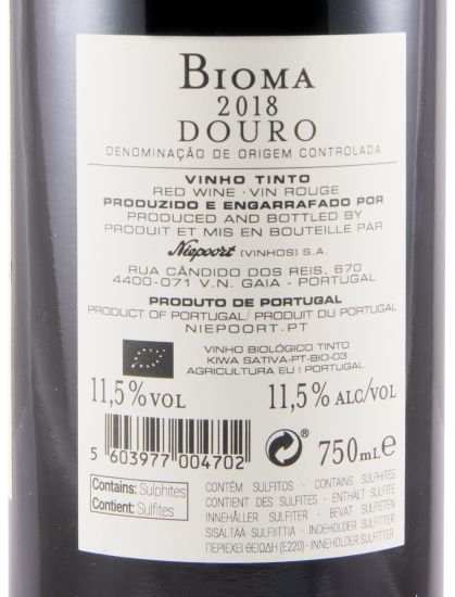 2018 Niepoort Bioma organic red