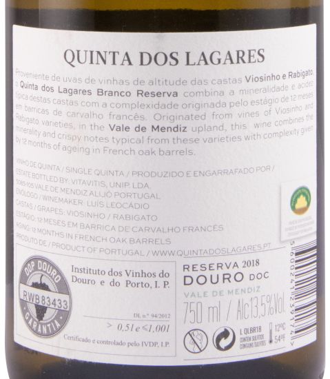 2018 Quinta dos Lagares Reserva branco