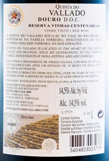 2019 Vallado Reserva tinto 18L