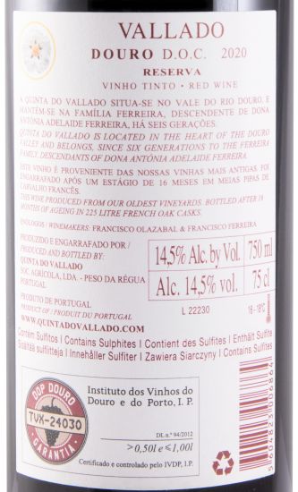 2020 Vallado Reserva red