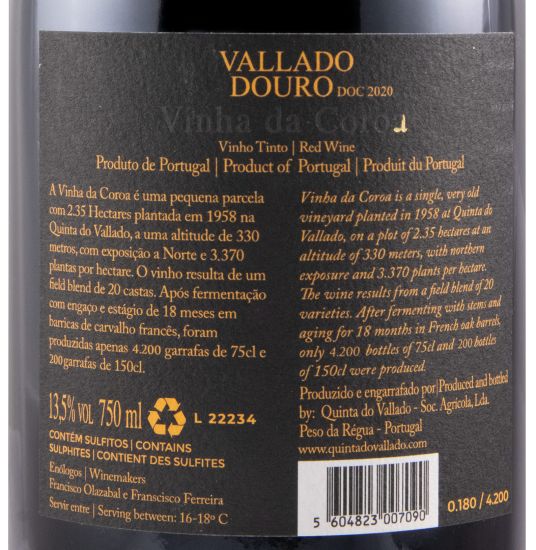 2020 Vallado Vinha da Coroa red