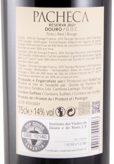 2021 Pacheca Reserva tinto