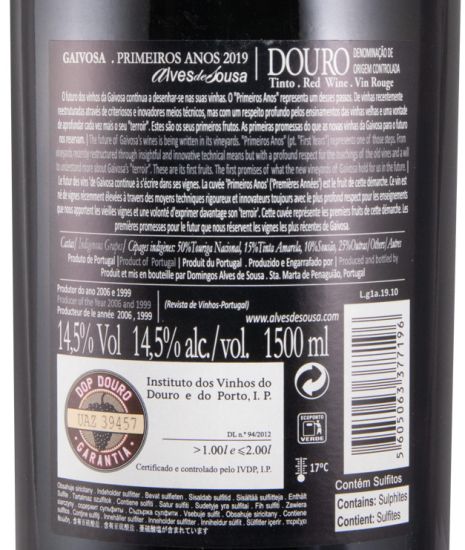 2019 Gaivosa Primeiros Anos tinto 1,5L