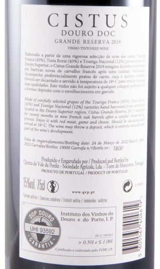 2019 Cistus Grande Reserva tinto