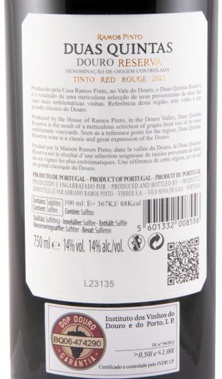 2021 Duas Quintas Reserva red