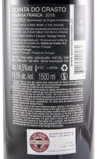2018 Quinta do Crasto Touriga Franca tinto 1,5L
