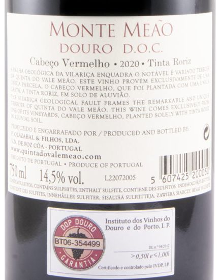 2020 Monte Meão Vinha do Cabeço Vermelho Tinta Roriz red
