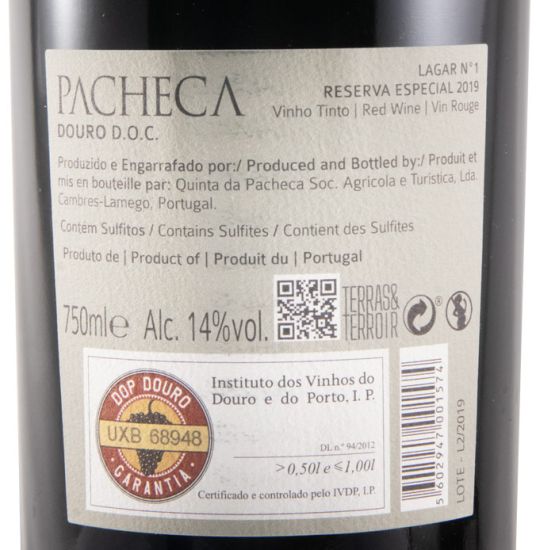 2019 Pacheca Lagar N.º 1 Reserva Especial tinto