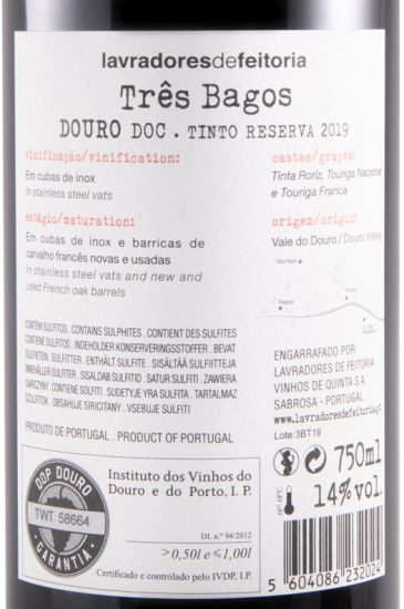 2019 Lavradores de Feitoria Três Bagos Reserva tinto