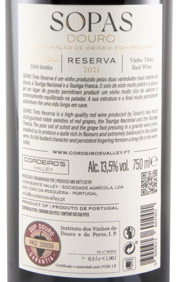 2021 Sopas Reserva tinto