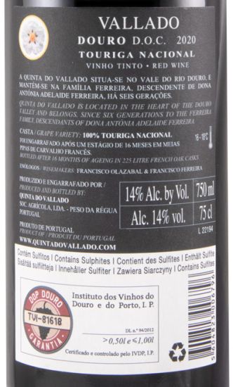 2020 Vallado Touriga Nacional tinto