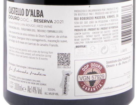 2021 Castello D'Alba Reserva tinto 3L
