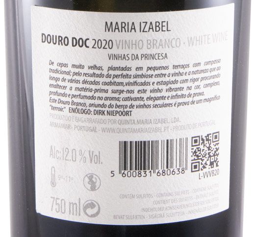 2020 Maria Izabel Vinhas da Princesa Vinhas Velhas branco