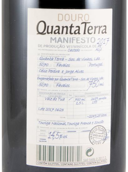 Conjunto Quanta Terra: 2013 Inteiro & 2017 Manifesto & 2016 Gold tinto (3x75cl)