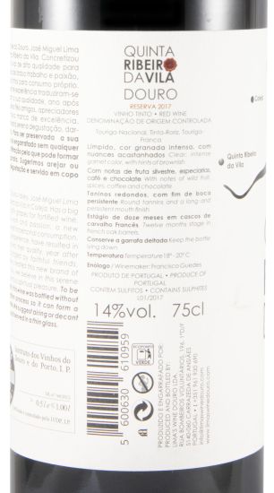 2017 Quinta Ribeiro da Vila Reserva tinto