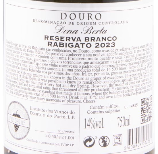 2023 Dona Berta Rabigato Reserva white