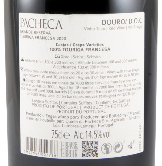 2020 Pacheca Touriga Francesa Grande Reserva tinto
