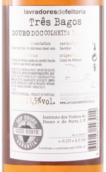 2020 Lavradores de Feitoria Três Bagos Late Harvest white 37.5cl