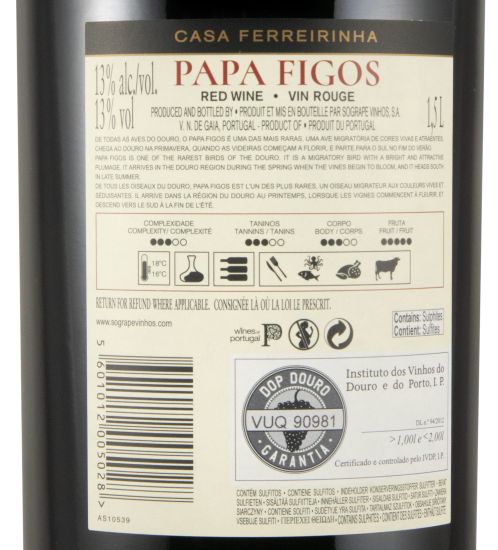 2022 Papa Figos tinto 1,5L (rótulo danificado)