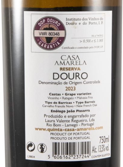 2023 Quinta da Casa Amarela Reserva white