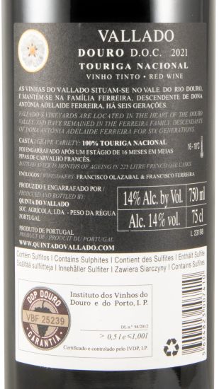 2021 Vallado Touriga Nacional tinto