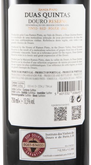 2022 Duas Quintas Reserva tinto