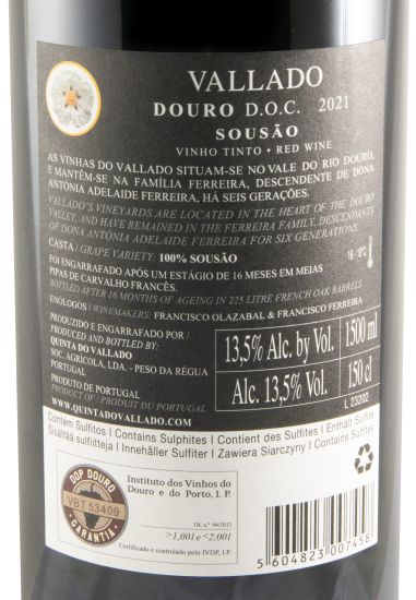 2021 Vallado Sousão tinto 1,5L