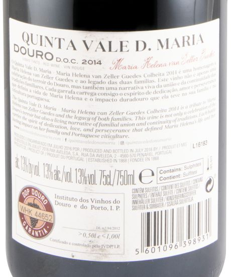 2014 Quinta Vale D. Maria Maria Helena Van Zeller Guedes tinto