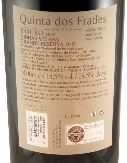 2015 Quinta dos Frades Grande Reserva Vinhas Velhas tinto 5L