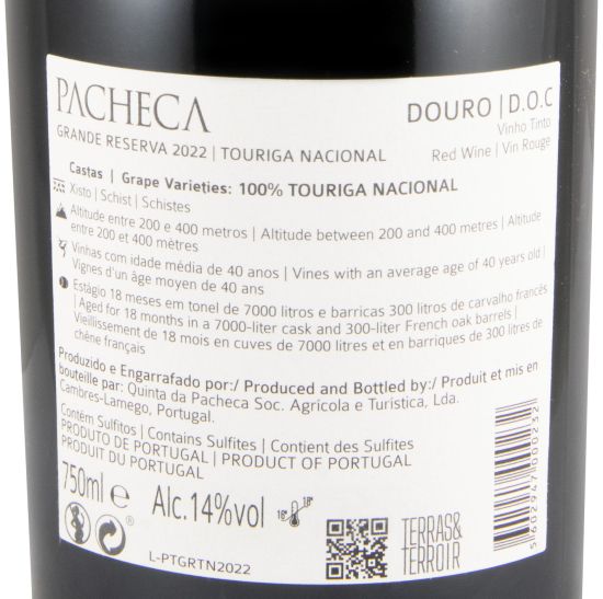 2022 Pacheca Touriga Nacional Grande Reserva red