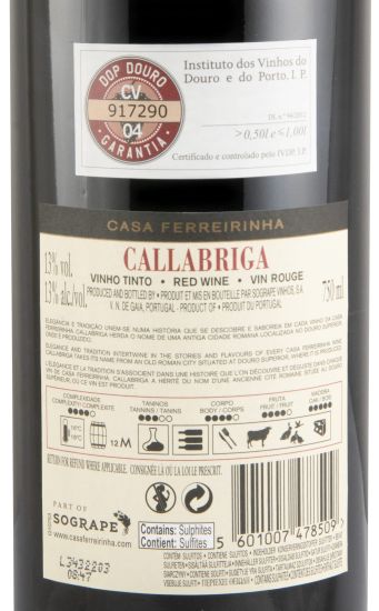 2022 Casa Ferreirinha Callabriga red
