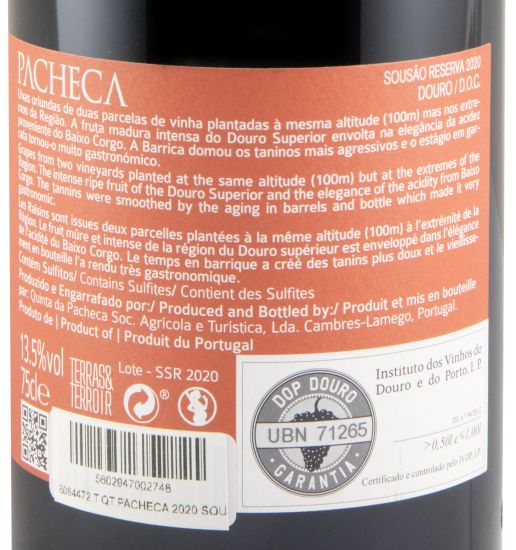 2020 Quinta da Pacheca Sousão Reserva tinto