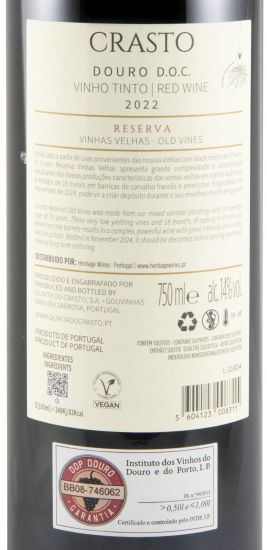 2022 Crasto Vinhas Velhas Reserva red
