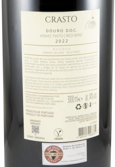 2022 Crasto Vinhas Velhas Reserva tinto 3L