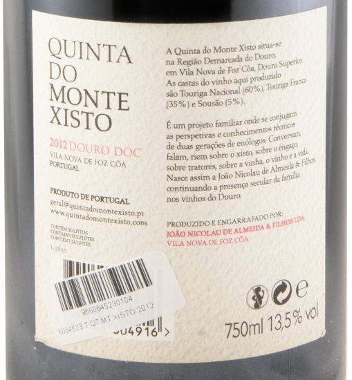 2012 Quinta do Monte Xisto tinto