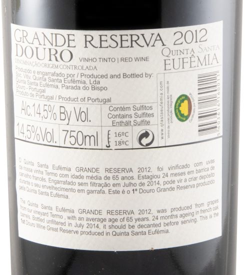 2012 Quinta de Santa Eufémia Grande Reserva tinto