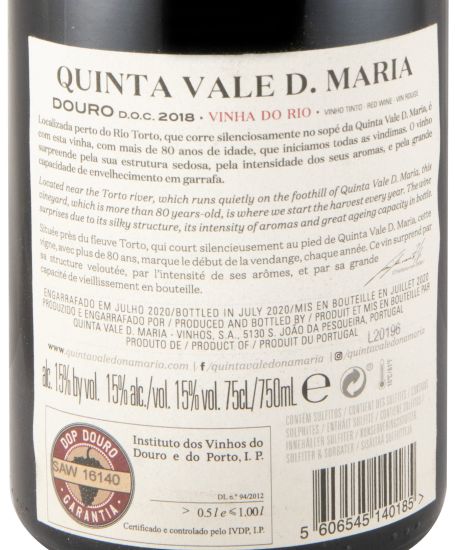 2018 Quinta Vale D. Maria Vinha do Rio red